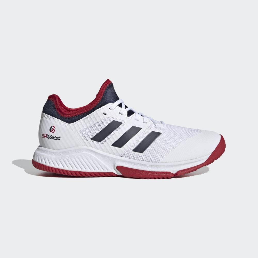 Adidas Women's Court Team Bounce Volleyball Shoes White/Navy/Red Ireland EF2639